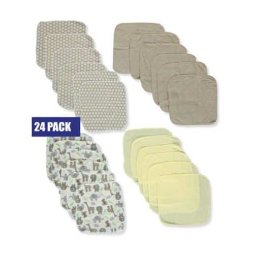 Little Beginnings Baby Boys' 24-Pack Washcloths - yellow/multi, one size