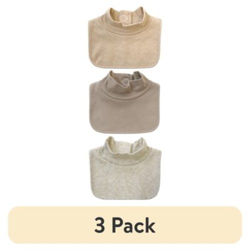 (3 pack) Neat Solutions Unisex 3 Pack Solid Mockneck Infant Bib