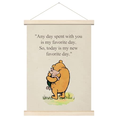 Tillfuru Classic Winnie Poster Hanger, Inspirational Quotes Wall Art Decorations, Christian Religious Wall Art Gifts, Pooh's Wall Decor, for Nursery Classrooms Rooms Living Rooms 12x16 Inch