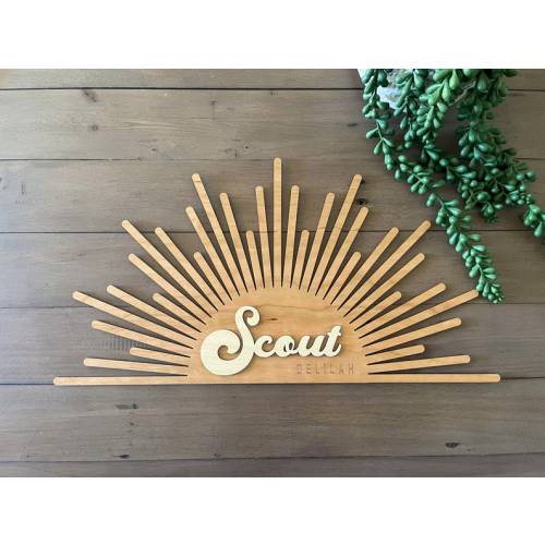 Sunshine Nursery Name Sign Nursery Decorsun Sign Half Sun - Etsy