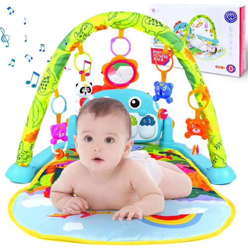 Baby Gym Play Mats Baby Toys Tummy Time Musical Activity Center for Newborn Infant Toys Piano Baby Play Mat Music & Light Newborn Infant Gifts, Baby Toys 0-3 6 9 12 Months, Dinosaur Style - Walmart Business Supplies