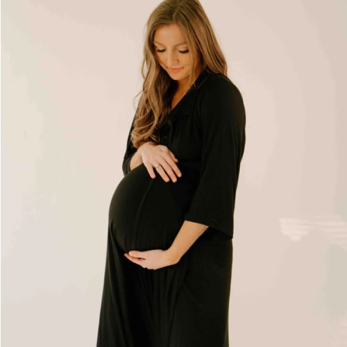 Lila Labor & Postpartum Gown in Black