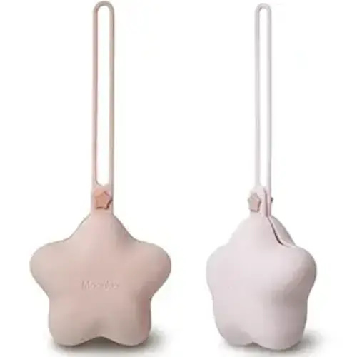 Moonkie Silicone Pacifier Holder Case, Cute Portable Pacifier Storage Case, 2 Pack