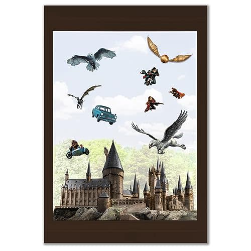 Conquest Journals Harry Potter Hogwarts Castle Window Cling Set, Official Imagery from The Wizarding World, Reusable, No Residue