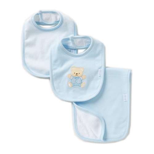 Little Me Cute Bear 3-Piece Bib & Burp Cloth Set