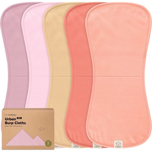 KeaBabies 5-Pack Organic Burp Cloths Baby Girl,Boy - Extra Large,Absorbent Baby Burp Cloths,Soft Burping Cloths for Babies,Newborn Burp Clothes,Cotton Burp Rags,Thick Burp Cloth (Muted Pastel/Quin)