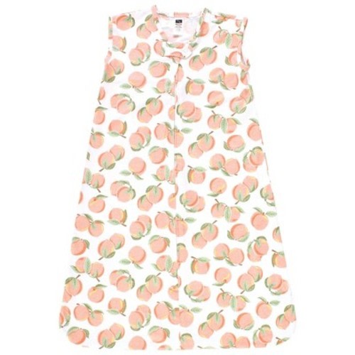 Hudson Baby Infant Girl Cotton Sleeveless Wearable Sleeping Bag, Sack, Blanket, Peach, 6-12 Months