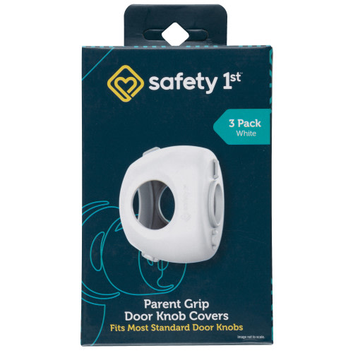 Safety 1st Parent Grip Door Knob Covers, White, 3 Pack, Toddler