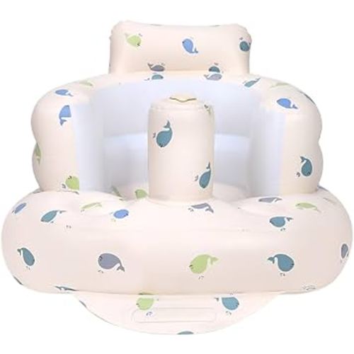 Inflatable Baby Chair, Baby Inflatable Seat for Babies 3 Months and Up Summer Inflatable Baby Seat for Sitting Up, Blow Up Baby Floor Seat with Built in Air Pump, Whale