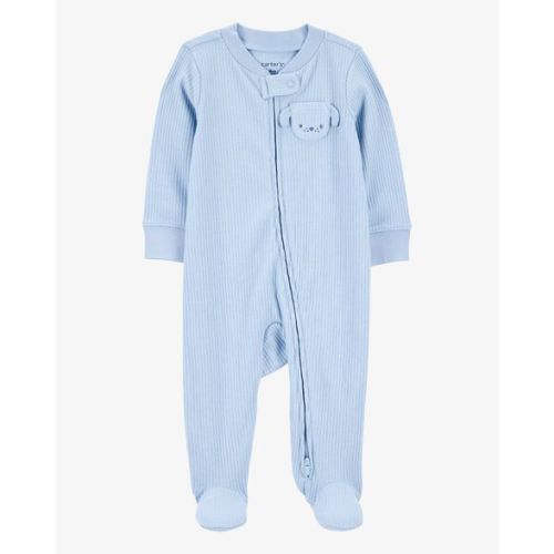 Baby Dog Pocket 2-Way Zip Ribbed Sleep & Play Pajamas - Blue - Carter's | Carter's