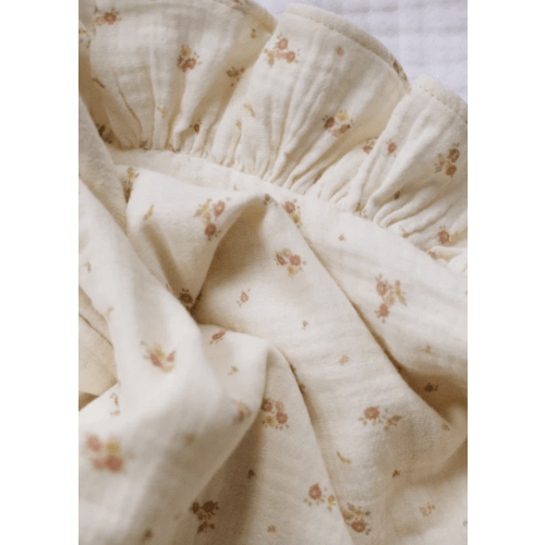 Baby Blanket - Beige & Flowers