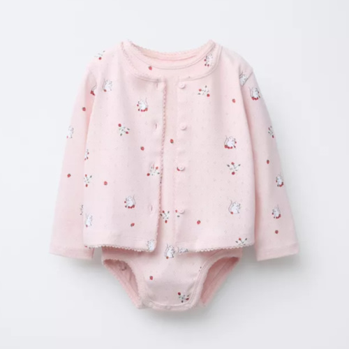 POINTELLE PRINT BODYSUIT AND JACKET PACK - Pink | ZARA United States