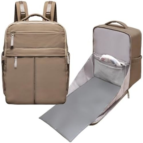Diaper Bag Backpack,Baby Bag Backpack with Changing Station,Waterproof Large Diaper Bag for Baby Boy Girls,Pañaleras Para bebe with 15 Pocket,2 Insulated Pockets,Brown