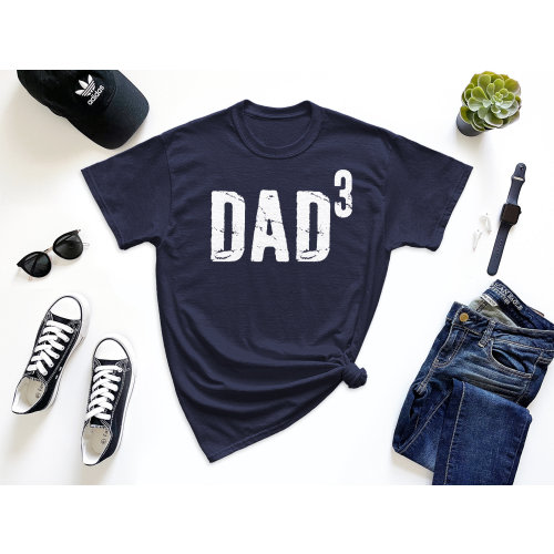 Dad 3 Cubed, Dad of Three - Men's T-shirt