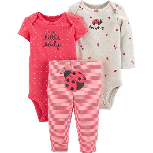 3-Piece Ladybug Little Character Set - Pink/Heather - NB