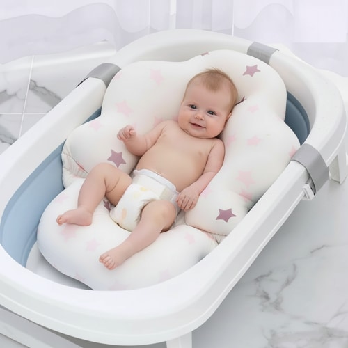 Baby Bathtub with Non-Slip Mat Cushion