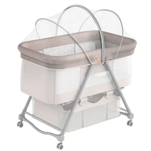 Bassinet Cover for Cats with Two-Way Zipper,Portable Bassinet Mosquito Net Cover,Mosquito Net to Keep Pets Out(White)