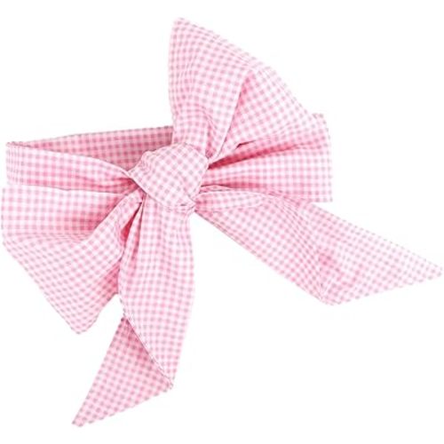 Newborn Swaddle Sash, Soft Cotton Bow Decorative Strap for Swaddles, Adorable Maternity Bow Sash, 70x5.5 Inch, Pink Plaid
