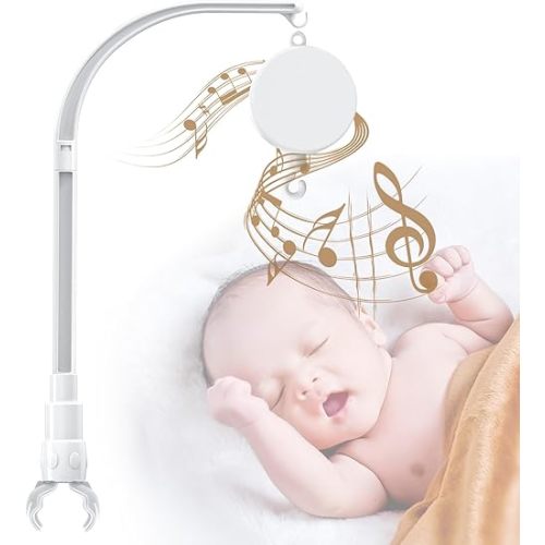 23 inches DIY Baby Crib Mobile Arm,Mobile arm for Crib,Nursery Mobile arm,Baby Mobile Hanger, with Music Box-The Claw Part Can be Adjusted Width-DIY Toy Decoration