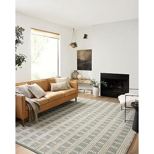 Loloi Angela Rose Colton Collection CON-03 Ivory/Sage 4'-0'' x 6'-0'', .38" Pile Height, Accent Rug
