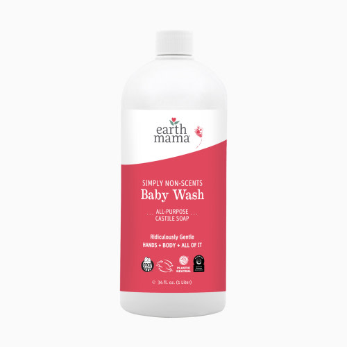 Earth Mama Baby Wash - Simply Non-Scents, 34 Fl Oz