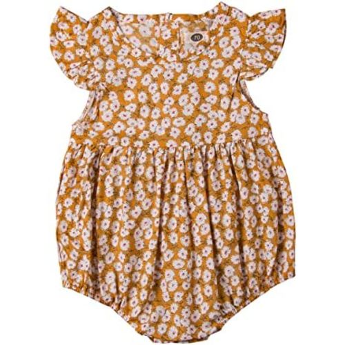 Little Infant Baby Girl Summer One Piece Outfit Clothes Sleeveless Cotton Linen Romper with Headband