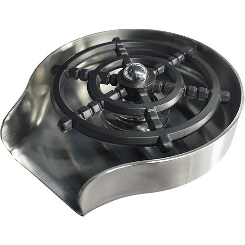 Makein Glass Rinser for Kitchen Sink Silver, SUS Stainless Steel Cup Bottle Washer, Metal Kitchen Sink Accessories