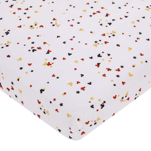 Disney Mickey Mouse Confetti Fitted Mini Crib Sheet — buybuy BABY
