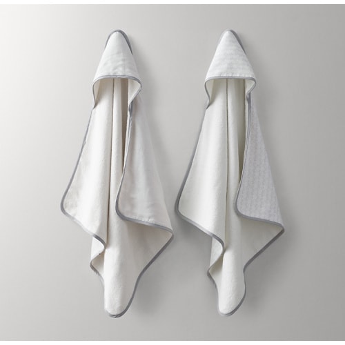 Washed Organic Linen Printed Turkish Hooded Towel - Baby