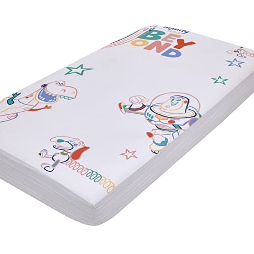 Disney Toy Story Green, Red, Blue and White to Infinity and Beyond Color Crazy Nursery Photo Op Fitted Crib Sheet