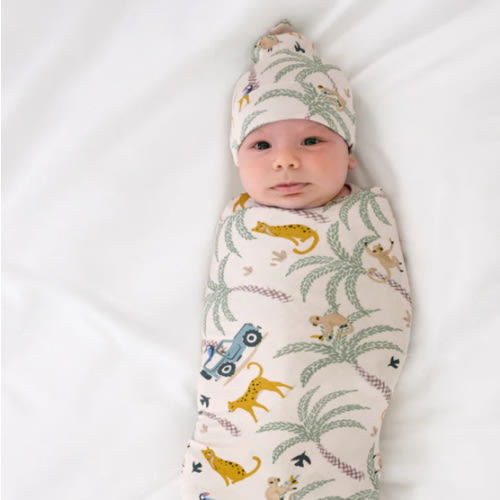 Wild Escape Swaddle & Hat Set | Little Sleepies