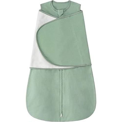 ZIGJOY Sleep Sack Swaddle 1.0 TOG Baby Wearable Blanket 100% Cotton Baby Swaddle Blanket for Newborns 6-12 Months for Boy Girl, Green