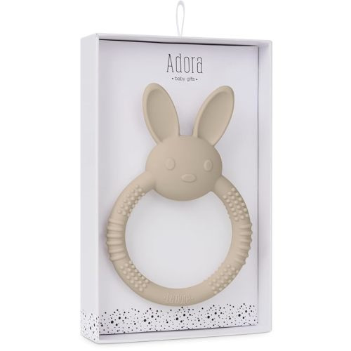 Silicone Baby Bunny Teething Toys - Silicone Teether Toys for Babies 0-6 Months - Cute Animal-Shaped Teething Relief, Easy to Clean Teething Ring - Newborn Essentials Must Have (Bunny/Saddle) - Bunny / Saddle