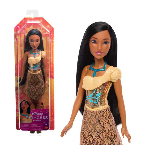 Disney Princess Pocahontas 11 inch Shimmer Fashion Doll with Black Hair, Brown Eyes & Necklace Accessory