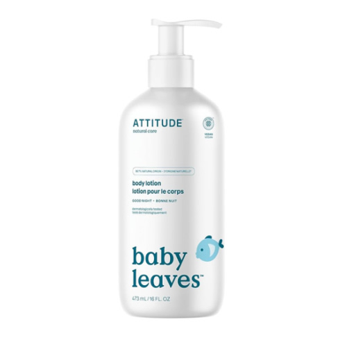 ATTITUDE Baby Lotion, EWG Verified Moisturizer, Dermatologically Tested Moisturizing Cream, Vegan and Cruelty-Free, Good Night, 16 Fl Oz