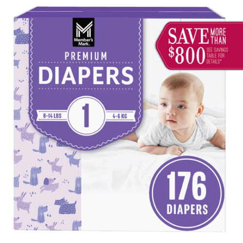 Member's Mark Premium Baby Diapers, Sizes: Newborn - 7 - Sam's Club