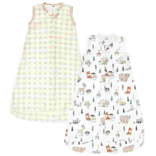 Hudson Baby Infant Boy Cotton Sleeveless Wearable Sleeping Bag, Sack, Blanket, Boy Woodland Pals, 0-3 Months