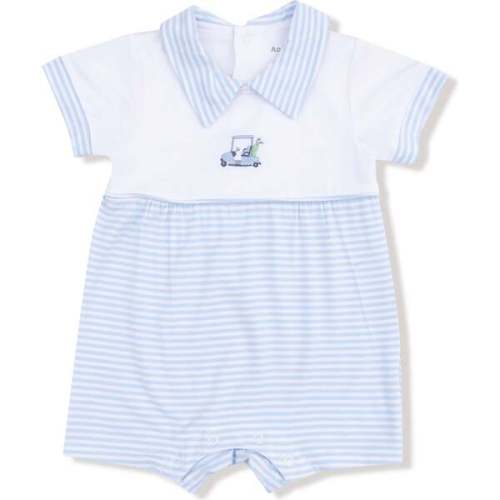 Polo Shortie with Contrast, Blue Golf - Angel Dear | Maisonette