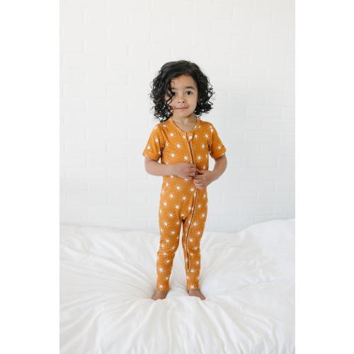 Golden Hour Bamboo Zippy Zipper Romper – August + Willow