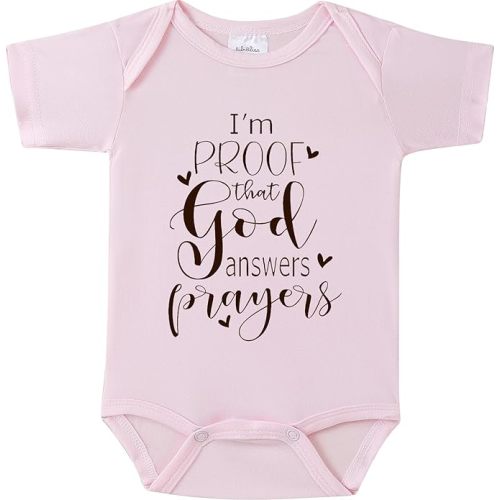 I'm Proof That God Answers Prayers Baby Onesie,Soft 0-3 Months Infant Bodysuit for Pregnancy Reveal or Baptism