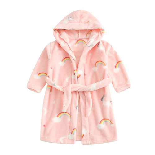 EnJoCho Baby Girls Overclothes Toddler Baby Boys Girls Cartoon Bathrobes Flannel Night-Robe Sleepwear Trendy Outfits for Kids 12-18 Months