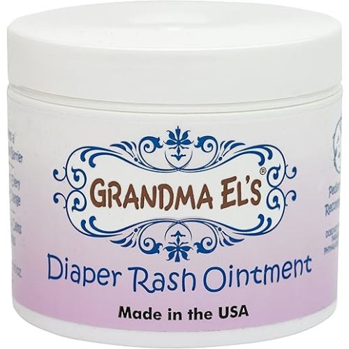 Grandma El’s Diaper Rash Ointment – Gentle Protection & Relief for Baby’s Delicate Skin – Pediatrician-Approved Moisturizing Barrier – Safe for Cloth & Disposable Diapers – 3.75 oz Jar