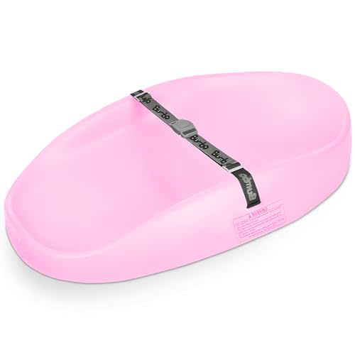 Bumbo Baby Diaper Changing Pad, Wipeable On The Go Mat Changer with Restraint Belt, Pink