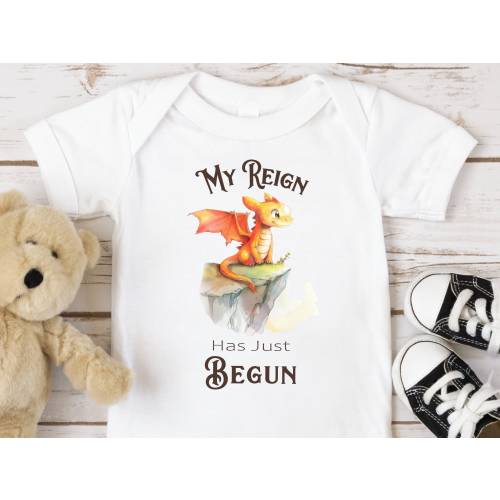 My Reign Has Just Begun One-Piece Baby Dragon Bodysuit - Cute Baby Shirt | Fantasy Baby Clothes, Unisex Geeky Baby Clothing, Dragon Mother