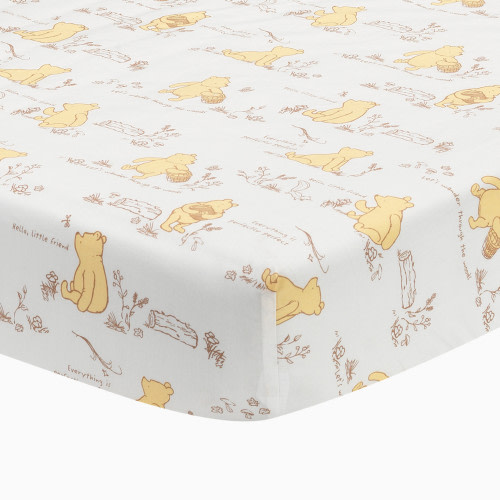 Lambs & Ivy Cotton Fitted Crib Sheet - Storytime Pooh