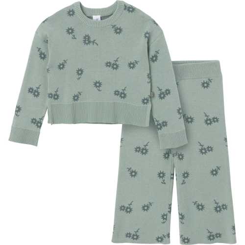 2-Piece Infant & Toddler Girls Medium Sky Daisies Jacquard Sweater Set
