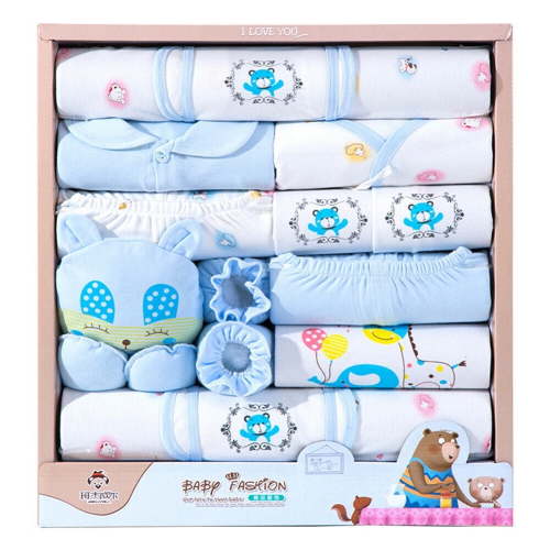 18 Pcs 0-6 Months Newborn Baby Boys Girls Outfit Essentials Layette Gift Set
