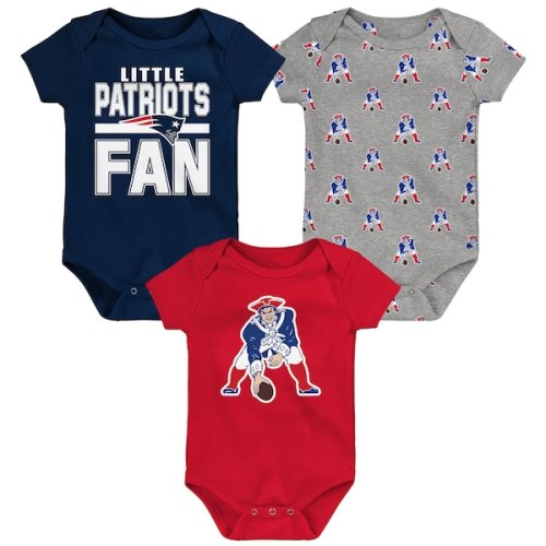 Newborn Outerstuff New England Patriots Little Tike 3-Piece Bodysuit Set
