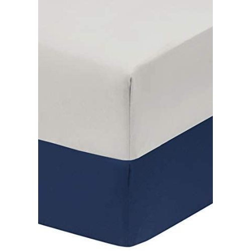 Everyday Kids 2-Pack Fitted Crib Sheets, 100% Soft Breathable Microfiber Baby Sheet, Fits Standard Size Crib Mattress 28in x 52in, Navy Nursery Sheet and Gray Nursery Sheet