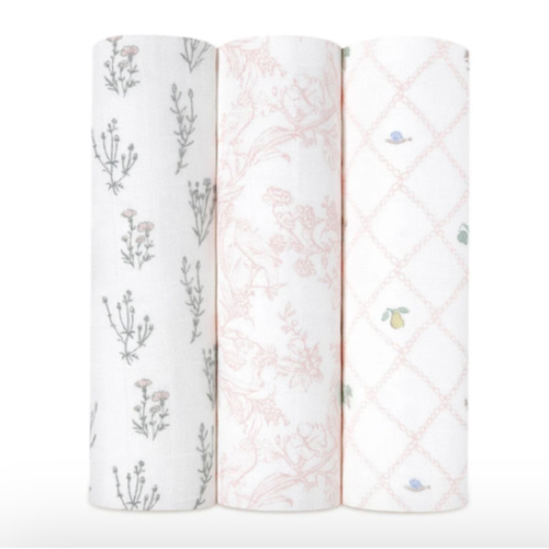 French Floral Silky Soft Swaddle 3 Pack | aden + anais